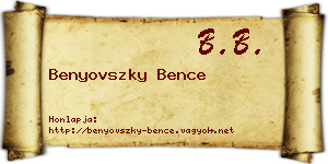 Benyovszky Bence névjegykártya